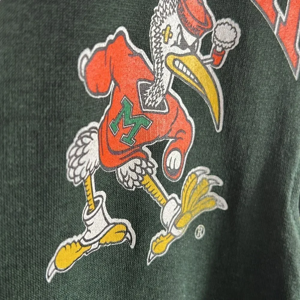 🔥🏈 True Vintage 90’s MIAMI HURRICANES Thick RARE Crewneck Sweatshirt XL - EUC‎